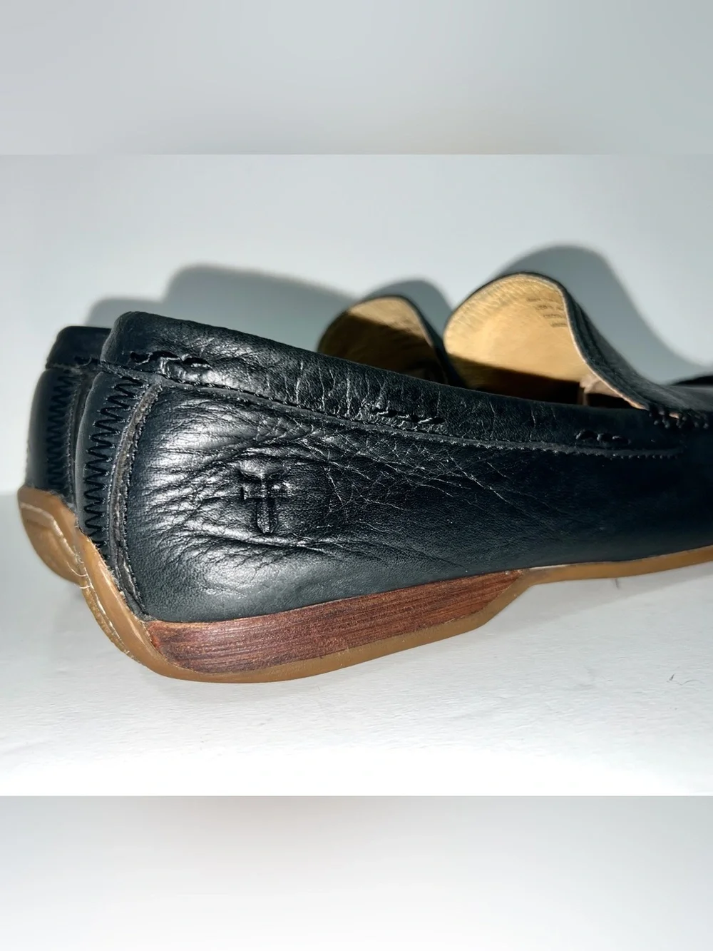 Frye Lewis Venetian Black Leather Driving Loafers Men’s 10.5 Slip On Moccasins